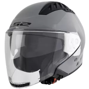 Casco JET LS2 Copter II Solid OF600 - Grigio Nardo Lucido - Doppia Visiera - Foto 1 di 6