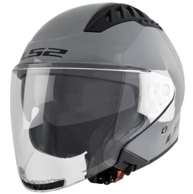 Casco JET LS2 Copter II Solid OF600 - Grigio Nardo Lucido - Doppia Visiera - Image 1 of 4