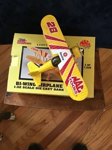 1994 Mac Tools #28 Ernie Irvan Bi-wing Airplane Bank used with box 1 of 7528 - Picture 1 of 6