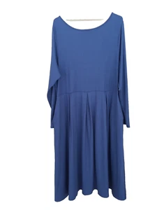 24 Seven Women's Blue Midi Dress $95 Plus Size 2X Fit and Flare Long Sleeve NEW - Picture 1 of 10