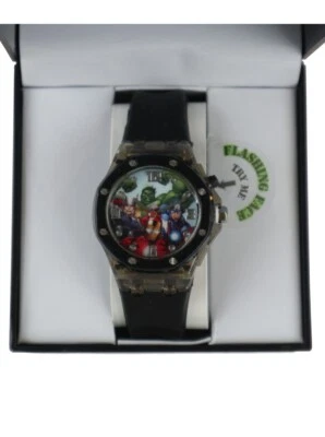 Avengers Classic Flash Dial Watch Black Marvel Comics Brand New In Box - Image 1 of 4