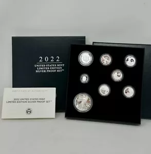 2022 United States States Mint Limited Edition Silver Proof Set w/ Box & COA - Picture 1 of 5