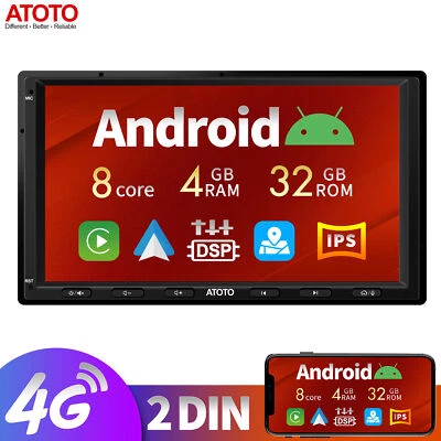 ATOTO S8MS Android 4G+32GB 2 DIN Autoradio 4G LET Bluetooth Carplay GPS-Tracking - Bild 1 von 4