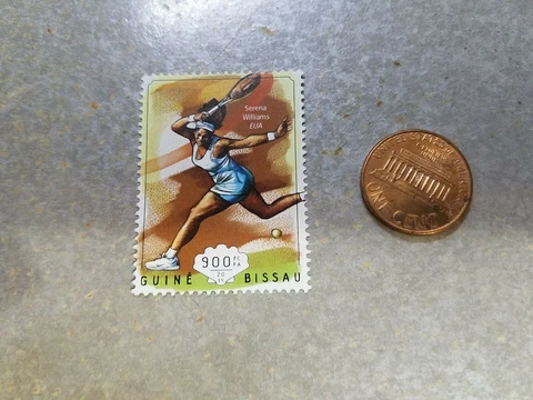 Serena Williams USA USTA Tennis 2014 Guine Bissau Perforated Stamp Cover
