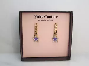 JUICY COUTURE PURPLE STAR EARRINGS BOXED - Picture 1 of 3