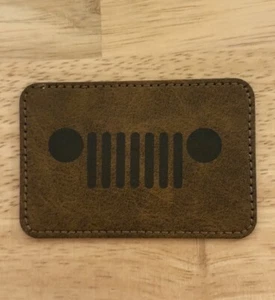 Jeep Wrangler 3x2 Leather Iron-On Patch For Hats & Clothes - Picture 1 of 1