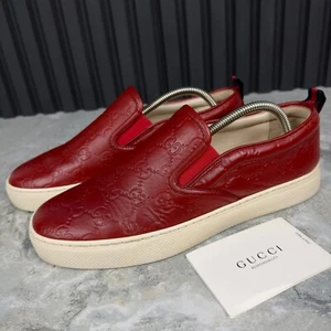 Gucci Dublin GG firma in rilievo pelle rossa 7 G o 7,5 US o 41 EUR - Foto 1 di 23