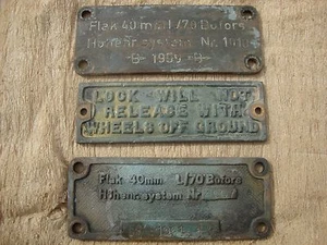 Vintage Lot of Bronze Data Plates - Picture 1 of 7