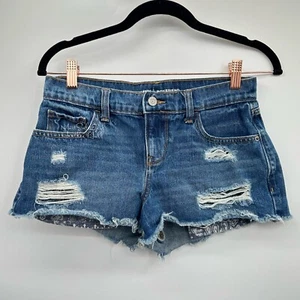 Old Navy Cut-Off 2" Beach Exposed Paisley Print Pockets Boyfriend Shorts Size 0 - Picture 1 of 3