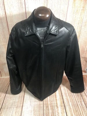 Mens DOCKERS BROWN LEATHERJACKET QUILTED INSIDE XL EXTRA LARGE BEAUTIFUL JACKET - Image 1 of 4