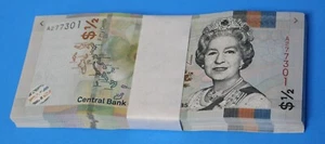 Bahamas 1/2 Dollar 100 Banknotes PCS P 76Aa 2019 UNC 1 Bundle Queen Elizabeth II - Picture 1 of 2