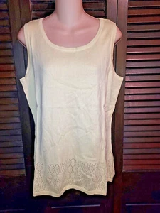 NWOT New Women's Modern Soul Yellow Knit Tank 100% Cotton Sweater Shirt Sz M - Picture 1 of 3