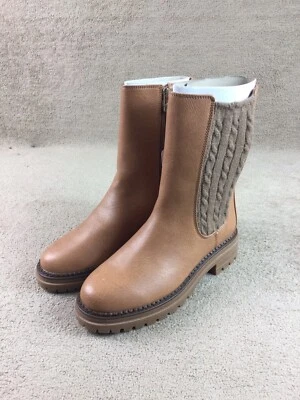 Botas de Combate Sam & Libby Mujer Cremallera Lateral Escarlata Marrón Talla 8 Nuevas Foto 1 de 4