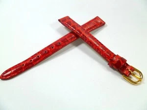 	10 mm ROT UHRENARMBAND KROKOPRÄGUNG UHRENBAND LEDER 1005 - Picture 1 of 3