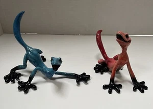 KITTY'S CRITTERS GECKOS FIGURINE GONZO & SKEETER.LOOK PICTURES.HAVE SOME FLAWS. - Picture 1 of 23