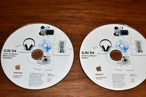 Apple Mac iLife '04 Install DVD + CD, iTunes 4.2, iPhoto 4, iMovie 4, iDVD4 - Picture 1 of 3