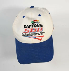 Vintage Daytona 500 February 16 2003 Baseball Hat Cap NASCAR white and blue - Picture 1 of 5