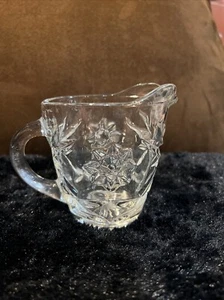 Vintage Anchor Hocking Prescut Star of David 8 Oz Creamer Pitcher Clear Glass - Picture 1 of 5