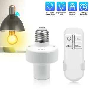 Wireless Remote Control Light Lamp E27 Screw Bulb Base Holder Cap Socket Switch - Picture 1 of 9