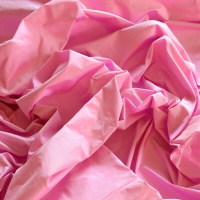 Carnation Pink Iridescent 100% Silk Taffeta Fabric 54" W, 0.90 Yard Pc (TS-7035) - Image 1 of 3