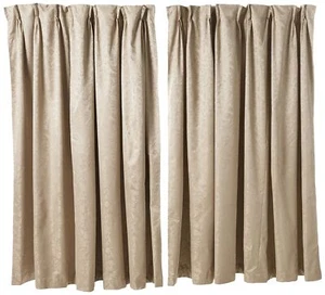 Stylemaster Gabrielle Pinch Pleated Foam Back Drape Pair, Taupe, 144 by 84-Inch - Picture 1 of 7