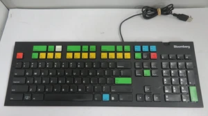 BLOOMBERG STB100 WIRED USB FINANCIAL TRADING STOCK KEYBOARD IN BLACK (MR9SX) - Picture 1 of 8