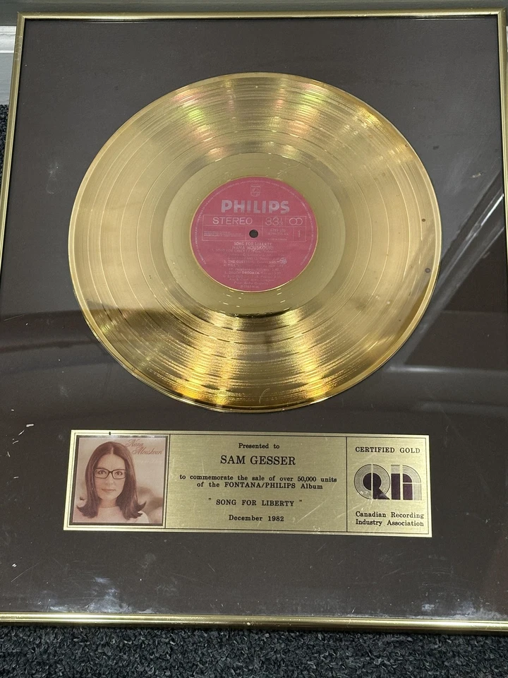 Placa de álbum vintage 1982 CRIA Gold Record Award Song for Liberty Philips Canadá - Imagem 1 de 4