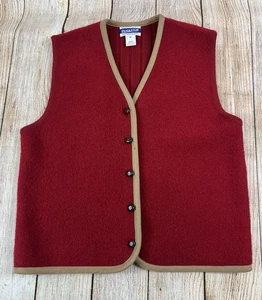 Damen Vintage Pendleton rot Schurwolle Knopf Pullover Weste Medium - Bild 1 von 6