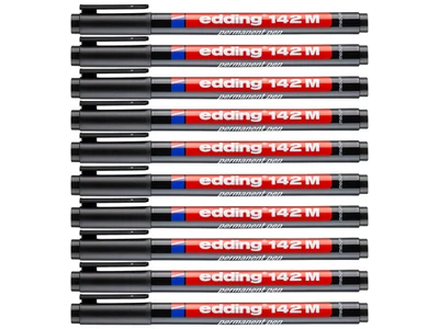 10 x Edding 142 M OHP-Marker Folienschreiber  schwarz permanent 1 mm 142M-001 - Bild 1 von 4