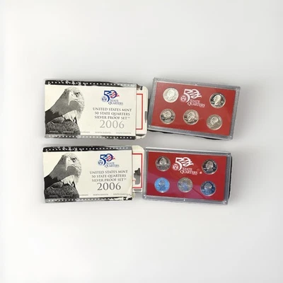 2006-S United States Mint 50 State Silver Quarters Proof Set - COA & Box. - Image 1 of 4