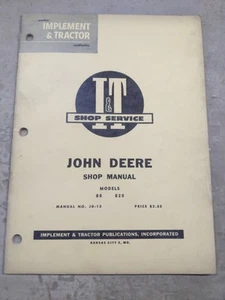 I&T John Deere 80 & 820 Traktoren Werkstatthandbuch, Ausgabe 1958 - Bild 1 von 8