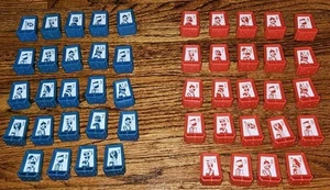 VTG 1975 Classic Plastic Stratego Game Replacement Pieces~24 Red & 24 Blue - Picture 1 of 3