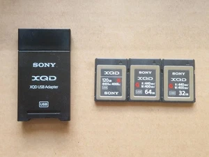 3 x 120GB 64GB 32GB Sony XQD G Series R440MB/s W400MB/s Memory Cards USB Adapter - Picture 1 of 2