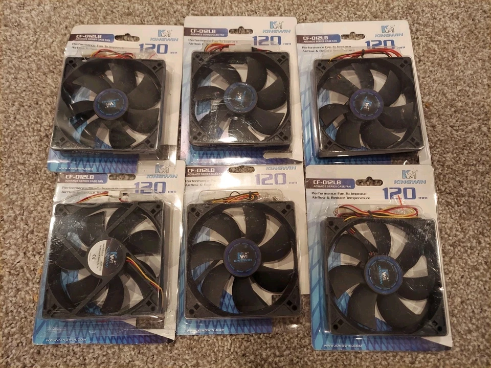Kingwin CF-012LB 120 x 120 X 25 mm Long Life Bearing Case Fan (6 Fans Total) - Image 1 of 2