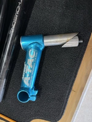 Vintage Answer ATAC Stem Silver  Threaded 25.4 mm Quill  MTB 130mm 1 1/8 Steerer - Image 1 of 4