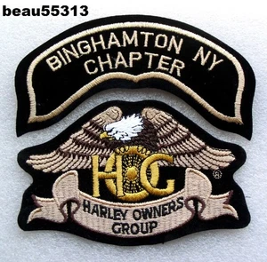 ⭐HARLEY OWNERS GROUP HOG "BINGHAMTON" NEW YORK CHAPTER VEST JACKET PATCH - Picture 1 of 1