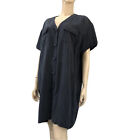 Womens Petites by GEMENI II shirt silky fabric cover button front V-neck dress
