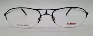 Carrera CA7551 Black/White E0T Metal Semi Rim Eyeglasses Frame 54-19-135 New RX - Picture 1 of 5