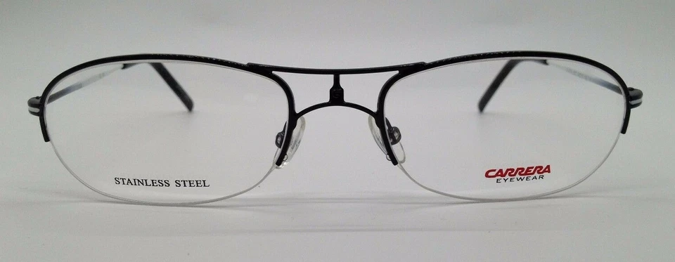 Marco de gafas Carrera CA7551 negro/blanco E0T metal semi borde 54-19-135 nuevo RX Foto 1 de 4