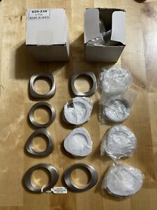 12 Crate & Barrel Modern Shapes Pewter Metal Napkin Ring Holder