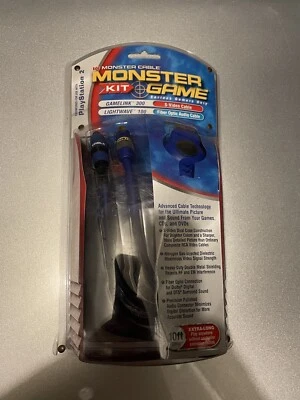 NEW Blue Official OEM MONSTER Gamelink 300 Cables for Playstation 2 PS2 - Image 1 of 3