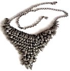 Vintage Silver Chainmail Necklace  Heavy 83G Bib Choker Style