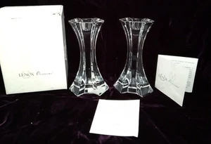 Lenox Ovations Pride Crystal Candlesticks Set 6" Tall - Picture 1 of 16