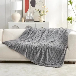 Soft Plush Fuzzy Faux Fur Throw Blanket - Picture 1 of 2