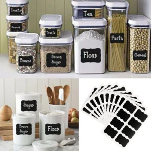 80pcs Chalkboard Blackboard Stickers Decals Craft Kitchen Chalk Board Jar Labels - Picture 1 of 11