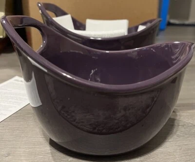 Rachael Ray Ceramics Nesting Mixing Bowls Set, Purple 1 And 2 Quart With Spout - Image 1 of 2