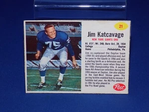 1962 Post #21 Jim Katcavage (New York Giants) Hand Cut ( Free Shipping ) - Picture 1 of 1