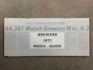 MILWAUKEE BREWERS MLB BASEBALL MEDIA GUIDE 1971 EX -FIRST YEAR - Picture 1 of 2