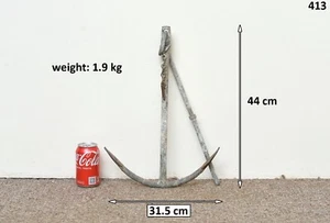 old vintage iron boat fisherman anchor 44 cm / 1.9 kg - FREE POSTAGE - Picture 1 of 6