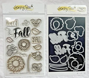Honigbiene Happy Fall Y'all Stempel & Stanzen Konvolut-34 Teile-Lot-Sonnenblume-Bienen-Karten - Bild 1 von 7